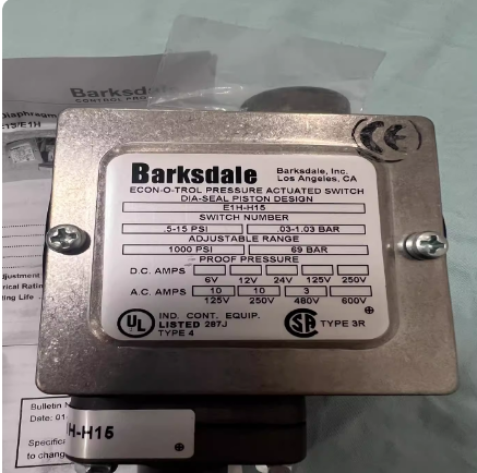 压力传感器Barksdale巴士德E1H-H15