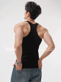 Хлопковая спортивная майка, эластичный жилет для спортзала, в обтяжку