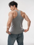 Хлопковая спортивная майка, эластичный жилет для спортзала, в обтяжку