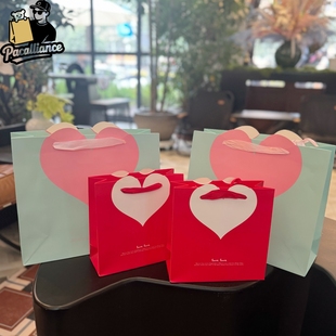 情人节纸袋手提袋白卡纸服装 纸袋定制 袋过年礼品袋礼物袋桃心包装