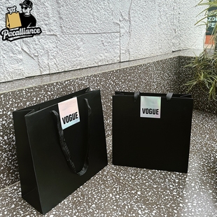 高级感黑色纸袋手提袋白卡纸服装 袋子定制logo 袋礼品袋礼物袋包装