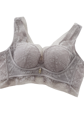 【可乐优选】王炸！软钢圈格纹蕾丝乳胶文胸11398 乳胶杯垫