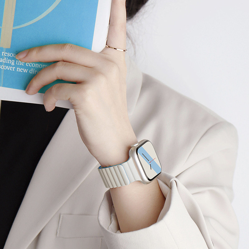 适用于苹果s8手表apple watch表带硅胶磁吸iwatch8运动7代ultra男S9女款6高级感创意s7新款5双色9可爱s6透气高性价比高么？