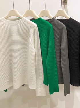 EverUnique秋冬新款女装精纺纯羊绒18针立体波浪针织衫YL-061