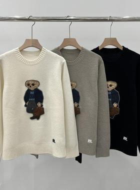 EverUnique秋冬新款女装羊绒小熊刺绣圆领长袖毛衣QX-3630