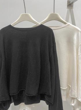 EverUnique秋冬新款女装10%羊绒90%羊毛蝙蝠袖针织衫YL-100