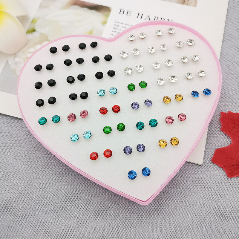 盒装塑料针简约时尚男女耳钉韩版耳堵耳环简单耳棒耳坠学生饰品潮