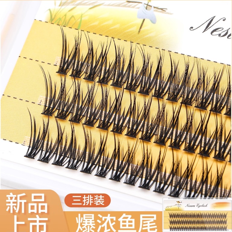 超柔软单簇鱼尾浓密假睫毛鱼尾A