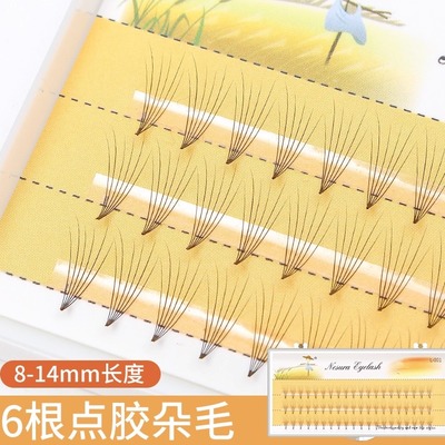 6根点胶朵毛自然无需开花假睫毛