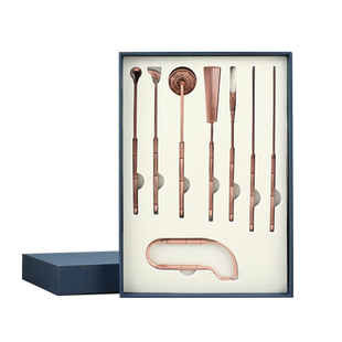 瑞象 紫铜荷尖七件套黄铜香道工具器具打篆香空熏用香拓香篆香炉