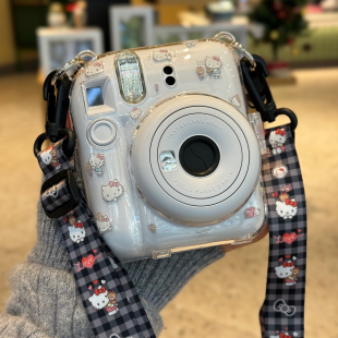 韩国kitty猫拍立得保护壳mini12适用迷你SE挂绳贴纸水晶壳