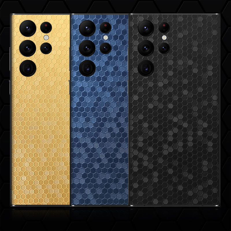 三星S22U后膜蜂窝纹贴膜全包边膜