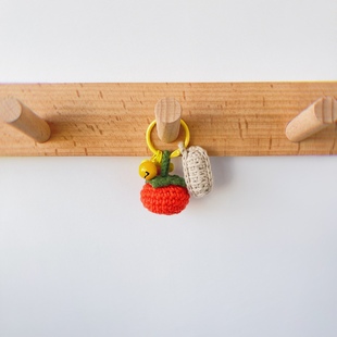 迷你好事发生挂件手工针织好柿花生柿子编织钥匙扣事事如意包挂饰