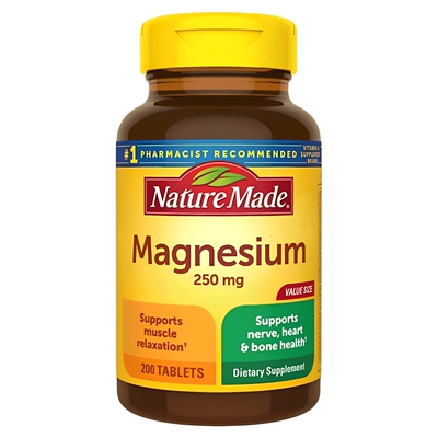 天维美Nature Made 镁片250mg舒缓肌肉守护神经心脏骨骼健康200粒