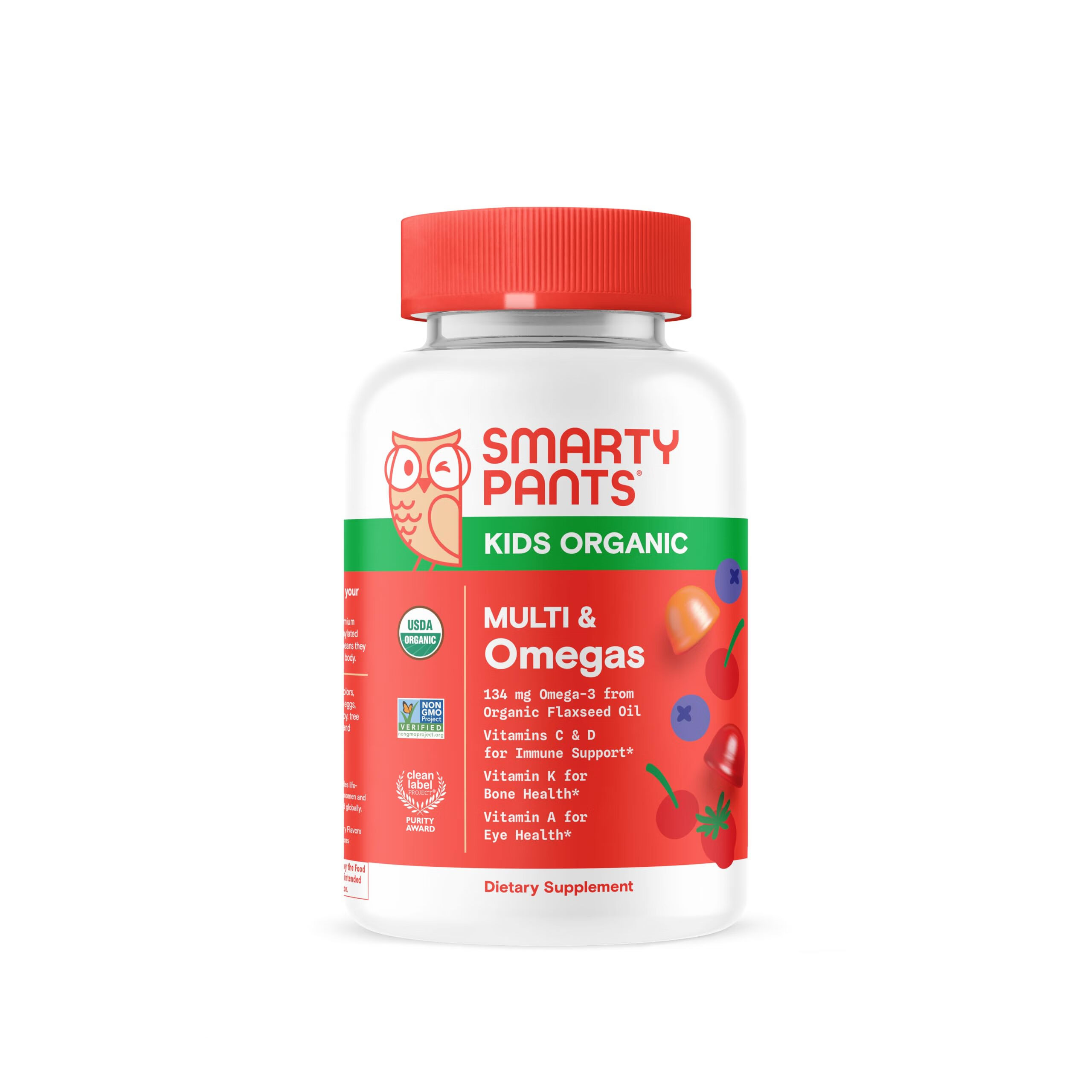 美国SmartyPants 儿童复合维生素软糖Omega3鱼油DHA水果口味120粒