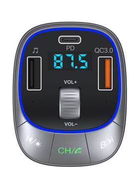 新款车载mp3蓝牙播放器PD30W闪充QC3.0快充免提通话fm汽车mp3
