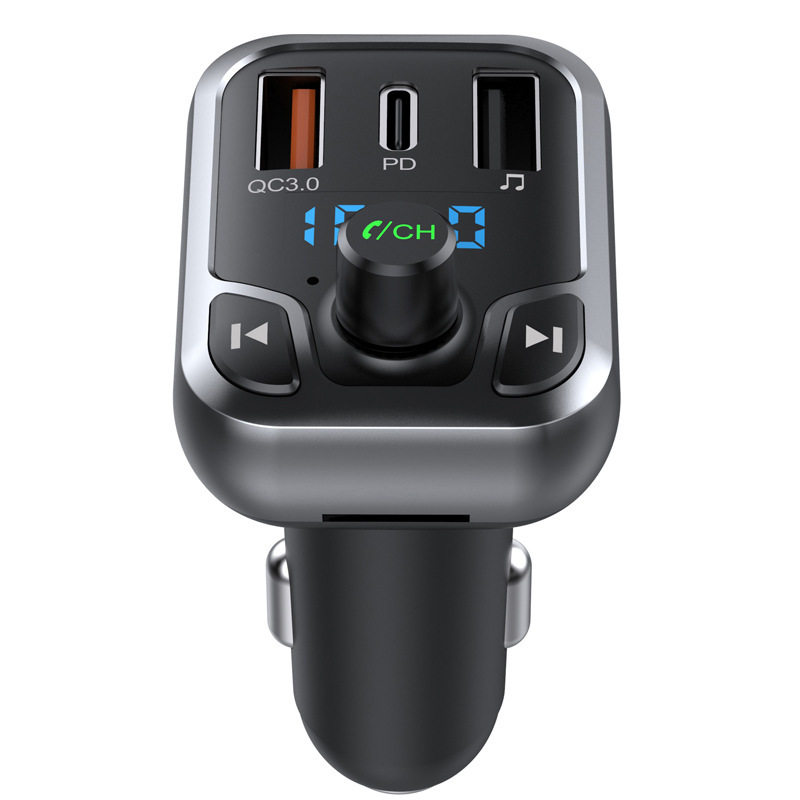 QC3.0快充车载蓝牙MP3播放器汽车FM发射器无损音语音导航