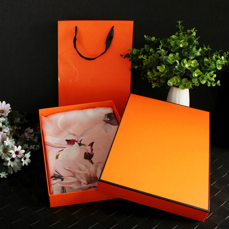 高档真丝围巾包装盒丝巾羊绒羊毛拉绒送礼礼盒礼品盒套盒杭州丝绸