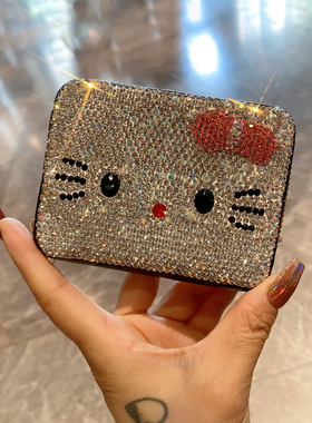 高档卡包可爱镶钻kt猫零钱包高颜值大容量驾驶证身份证多卡位收纳