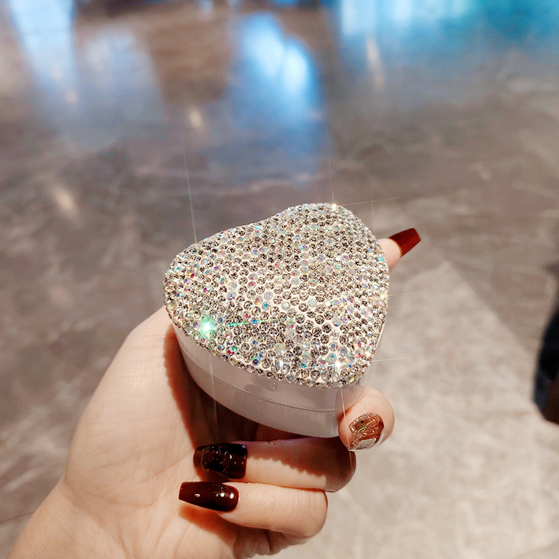 高档首饰盒创意LED灯发光求婚戒指盒奢华镶钻婚礼婚戒盒结婚礼物