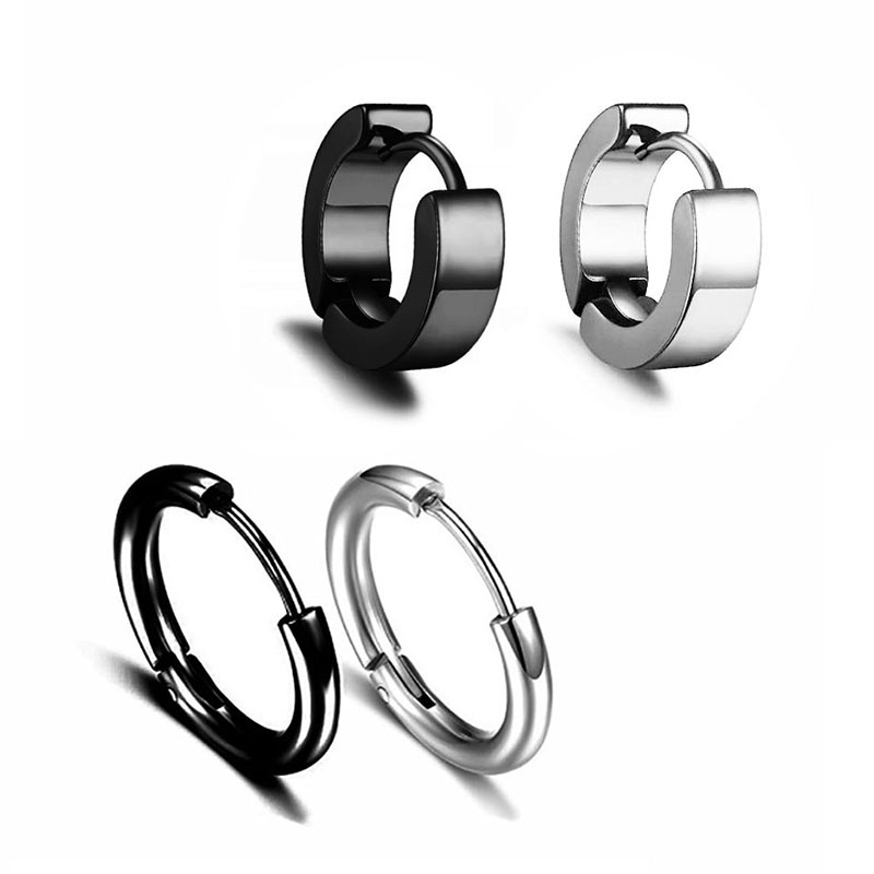 钛钢素圈耳扣耳环男女时尚百搭款