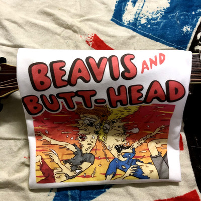 美式复古vintage电视瘪四与大头蛋 T恤 Beavis and Butthead厚重