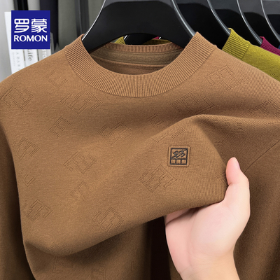 罗蒙秋冬圆领针织衫毛衣商务休闲