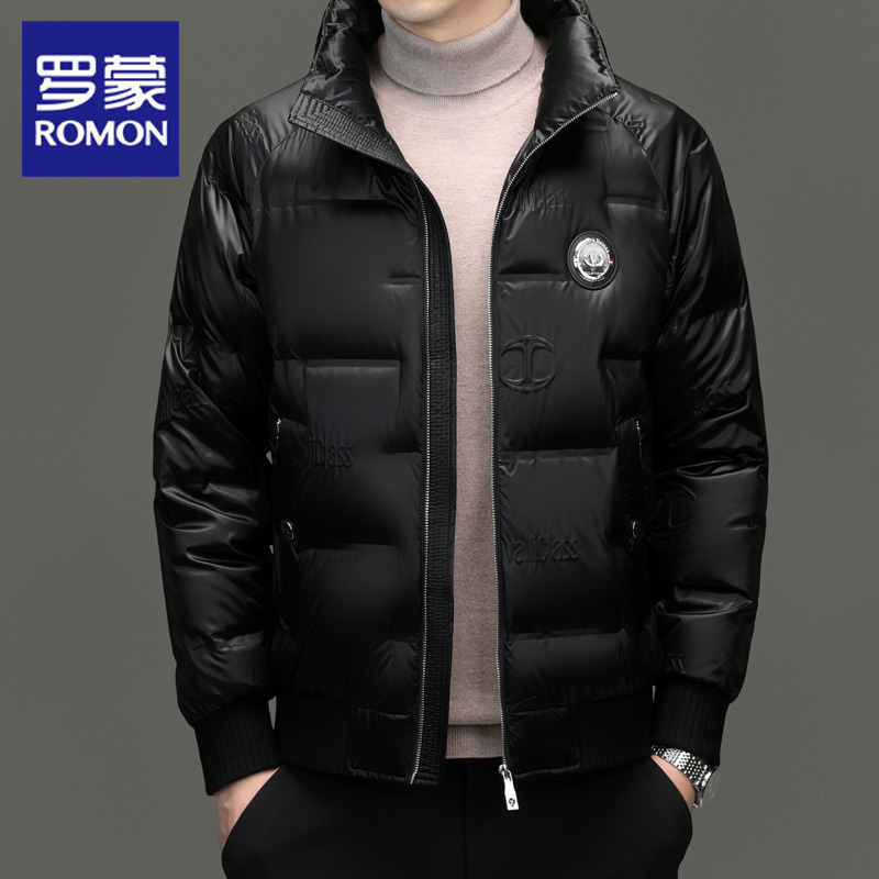 罗蒙商务休闲翻领鸭绒羽绒服男