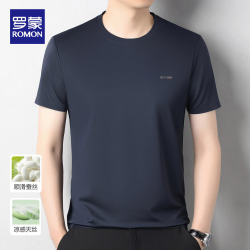 罗蒙夏季新款短袖t恤男商务休闲