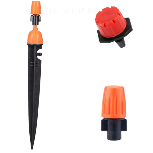 农用大棚滴灌种菜家用浇花小红帽微喷头雾化可调地插一体喷头盆栽