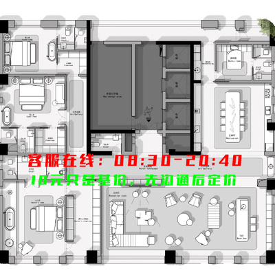 室内设计家装PS高端彩平图制作深圳上门服务测量CAD方案3d效果图