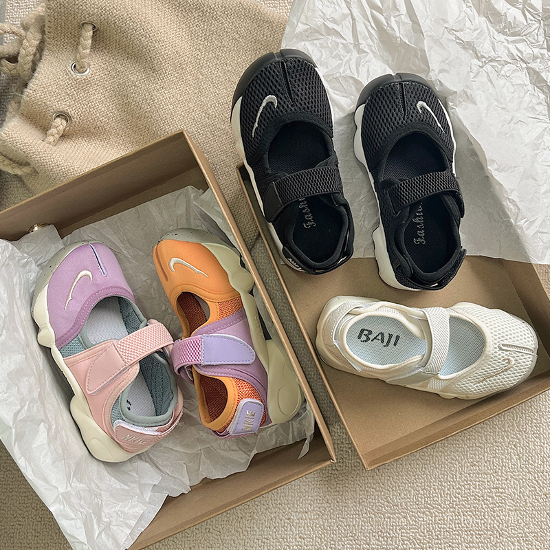 儿童运动鞋2025春夏季新款男童透气网面浅口单鞋假分趾女童网鞋