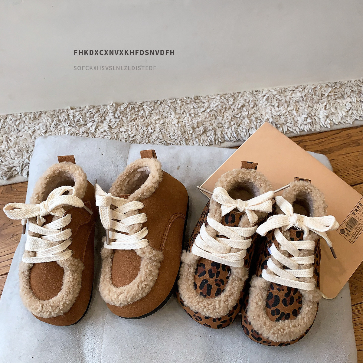 韩版磨砂真皮童鞋小童儿童加绒保暖棉鞋男女童2025冬季毛毛短靴