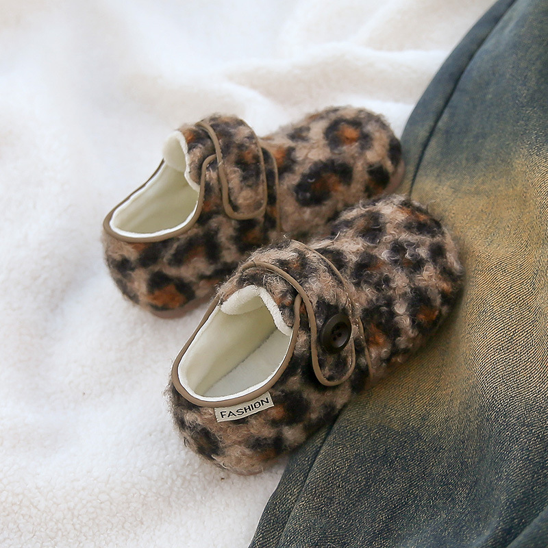 加绒勃肯鞋女童2025冬季新款毛毛鞋外穿加绒保暖棉鞋百搭豆豆鞋