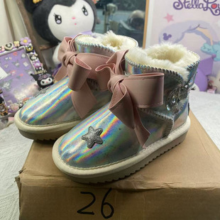 特价清仓不退不换女童加绒保暖雪地靴小女孩冬季棉靴