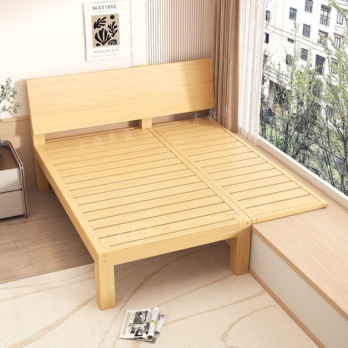 实木衔接床飘窗拼接靠背床