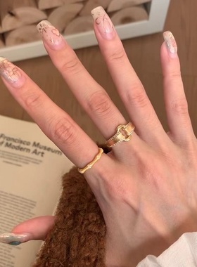 欧美复古金属银色镶钻轻奢小众高端级设计感气质名媛925拉丝戒指