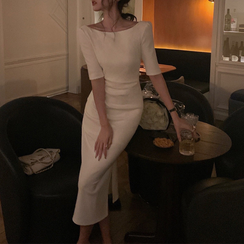 名媛开叉收腰显瘦包臀平时可穿裙