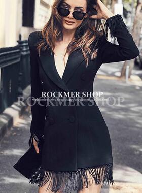 欧美时尚OL气质名媛小香风修身显瘦款晚宴年会帅气西装休闲外套女