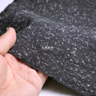 深灰色棉底雪花白点砂洗做旧布料秋季复古外套裤子服装设计师面料