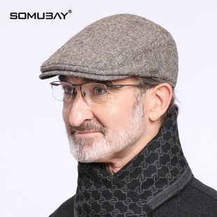 爸爸帽子男2025新款 爷爷老人前进帽洋气中老年人保暖鸭舌帽 冬季