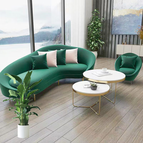 沙发桌椅弧形沙发北欧轻奢创意