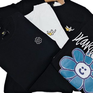 韩国代购 whatitisnt小飞人短袖T恤男女同款休闲简约圆领上衣夏季