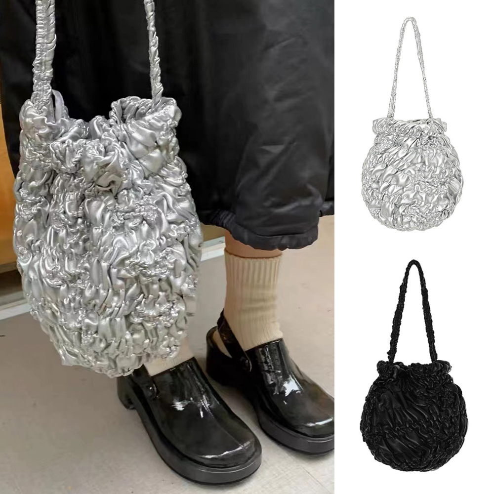 韩国代购COSMOSS褶皱单手提肩包