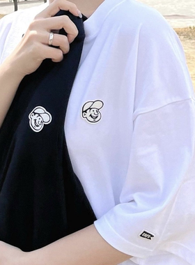 韩国代购 EBBETSFIELD刺绣短袖dk李硕珉同款圆领休闲男女T恤 夏季