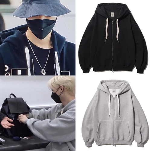 韩国代购FP142连帽卫衣基础款加绒拉链外套李龙馥同款ins爆款秋冬