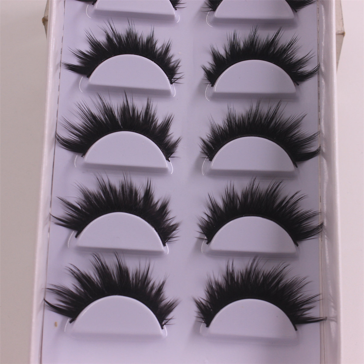 黑梗硬梗假睫毛尖尾斜款浓密加长浓妆夜店舞台可撑双眼皮6对XM11