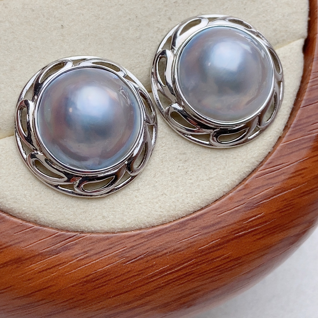 镂空纯银包边，圆形海水马贝耳钉,珠宝/钻石/翡翠,耳饰,淘宝优惠券,粉丝福利购,淘宝优惠卷