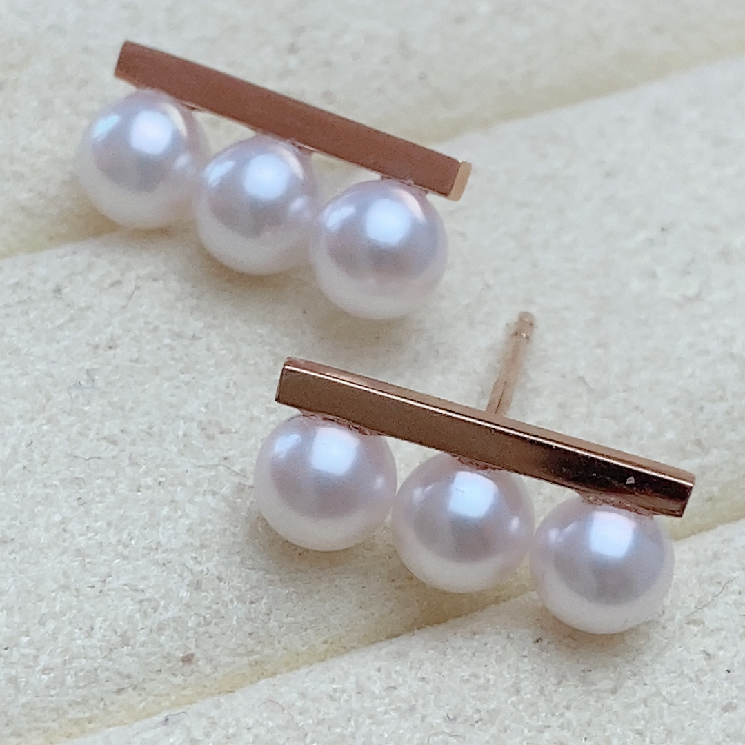 加厚18K耳钉，小平衡，玫瑰金，极光无暇akoya,珠宝/钻石/翡翠,耳饰,淘宝优惠券,粉丝福利购,淘宝优惠卷