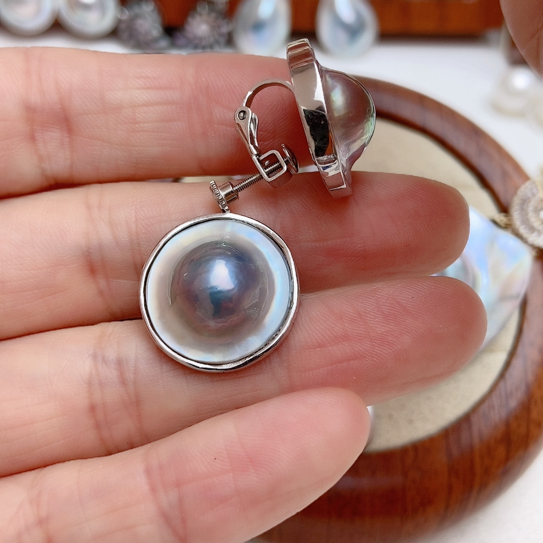 无耳洞耳夹，纯银，海水马贝,珠宝/钻石/翡翠,耳饰,淘宝优惠券,粉丝福利购,淘宝优惠卷